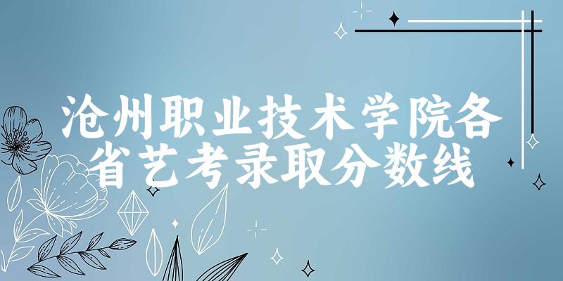 沧州职业技术学院各省艺考录取分数线